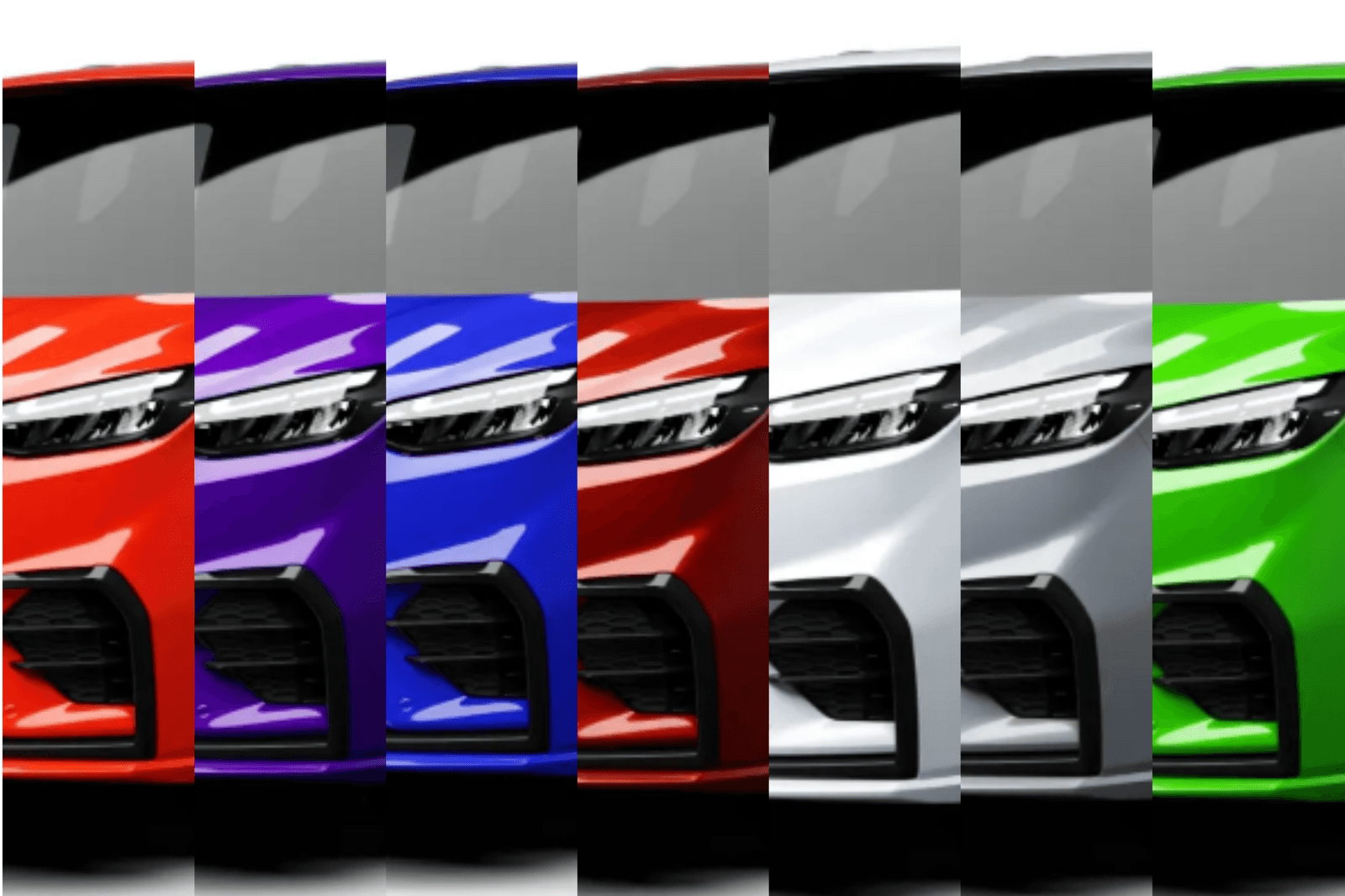 Ford Transit Custom MS-RT Farben nebeneinander dargestellt