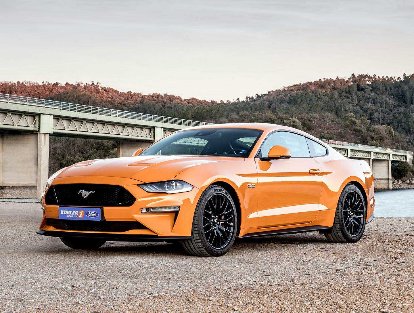 Ford Mustang GT front orange